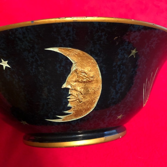 Vintage Large Gold Sun Moon Stars Decorative Bowl - Picture 8 of 15